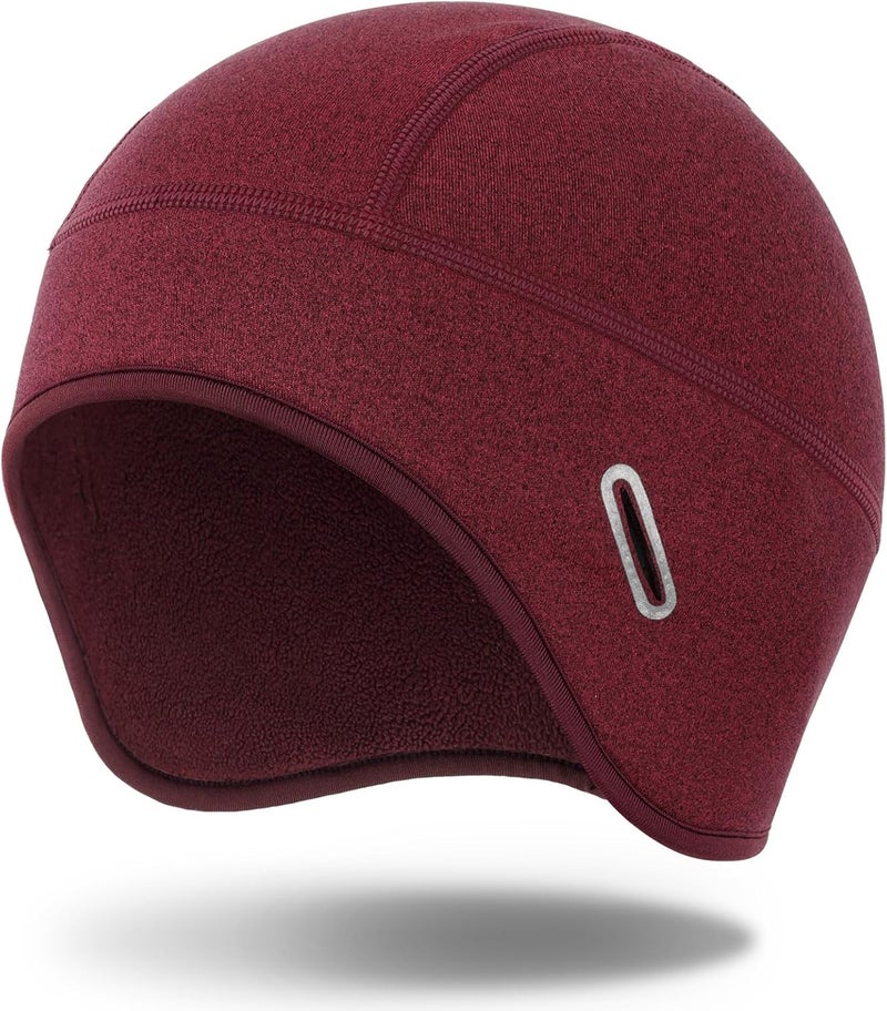 MELASA Winter Helmet Liner Skull Cap, Fleece Lined Warm Cycling Cap with Glasses Holes, Thermal Hat Beanie for Men Women - Image 1